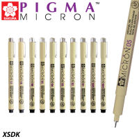 ปากกา Pigma Micron Sakura สีดำ หัวเข็ม หัวปลายตัด หัวพู่กัน