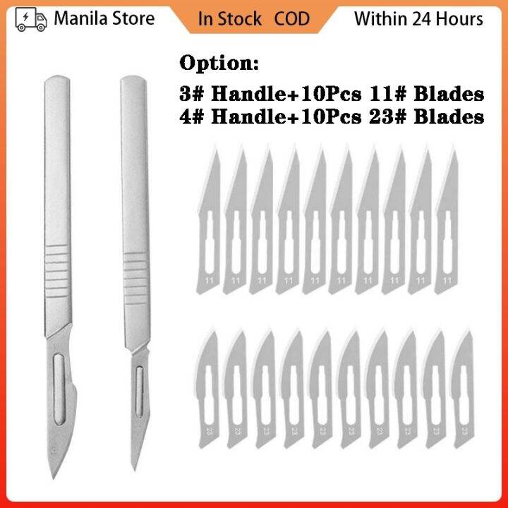 Carbon Steel Scalpels Surgical With 10 Sterile Blades DIY Cutting Tool