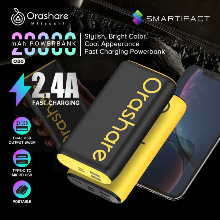 Mitsushi Orashare Powerbank O20 20000mah Fast Charging Power Bank