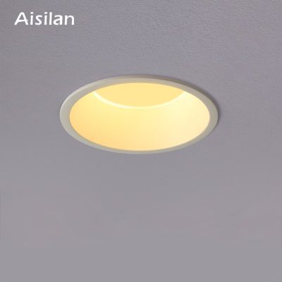 Aisilan ไฟส่องสว่างในบ้านไฟดาวน์ไลท์ LED ขอบแคบแบบฝังไฟสปอร์ตไลท์ความสว่างสูงโคมไฟติดเพดานลูเมนสูง
