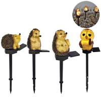 Solar Light Outdoor Garden Lights Solar Night Lights Hedgehog Resin Landscape Pathway Spotlight LED Stake Lamp