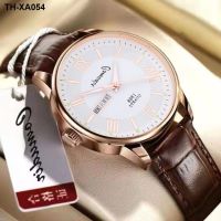 counter super waterproof luminous calendar watch mens belt business high-end handsome hollowed out