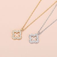 ▣✥ Simple Lucky Four-leaf Clover Necklace For Women Chain Charm Electroplating White-Gold and Gold Color Fashion Jewelry Pendant