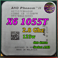 ซีพียู CPU AMD Phenom II X6 1055 T 2.8ghz 6คอ6เทรด  Socket AM3/AM3+ ฟรีซิลิโคน1ซอง