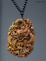 sandalwood carving Tengyun Xianglong handle piece solid craft gift zodiac dragon car decoration pendant hot style