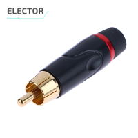 Elector HIFI RCA ปลั๊กตัวผู้ชุบทองทองแดงบริสุทธิ์ตัวเชื่อมต่อ RCA 6มม. สำหรับวิดีโอ