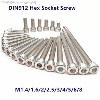 ✧ 304 Stainless steel Allen Socket Screw M1.4 M1.6 M2 M2.5 M3 M4 M5 M6 M8 DIN912 Hex Hexagon Socket Head Cap Machine Screw Screws