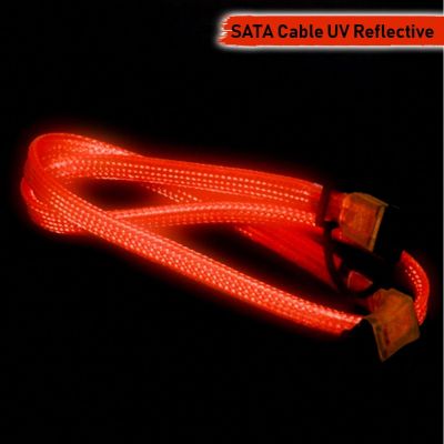 [CoolBlasterThai] SATA Cable VIZO UV Red Reflective 90°-180°