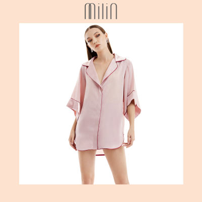 [MILIN] Milin sport crystal logo  embellished at back Pajama top เสื้อชุดนอนตกแต่งคริสตัลโลโก้มิลินแบบสปอร์ตด้านหลัง / Lafayette Top