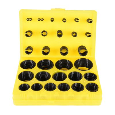 Black Rubber Ring Universal O-Ring Assortment Kit Multi-Functional Sealing Ring 30Size Nitrile O Ring Seal Washer Sealing NBR O-Ring Gasket Yellow Assortment Set Kit Box (386PCS)