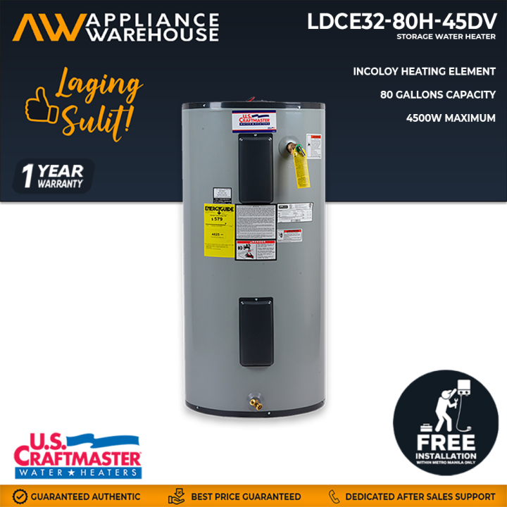 US Craftmaster 80 Gallons Storage Water Heater (Grey) Dual Heating