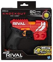 NERF Rival Knockout XX-100 Blaster -- Round Storage, 80 FPS Velocity, Breech Load -- Includes 2 Official Rival Rounds -- Team Red ปืนเนิร์ฟ