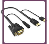 HDMI-เข้ากันได้กับสาย VGA ที่มี USB เสียงตัวแปลงวิดีโอหน้าจอกระจกอะแดปเตอร์สำหรับ XBOX PS5ทีวีไปยัง VGA โปรเจคเตอร์มินิไร้สาย