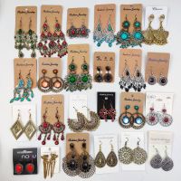 10PairLot Vintage Bohemian Rhinestone Tassel Earrings Mix Style womens Antique Gold Ethnic Long Eardrop Charm Party Jewelry