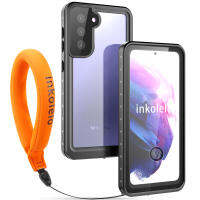 Inkolelo ซองกันน้ำ S21สำหรับ Samsung Galaxy สีดำ,เคสสีดำพร้อมสายคล้องหน้าจอในตัวตัวป้องกันทนทานกันกระแทกป้องกันรอยขีดข่วน