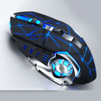 T-WOLF Q13 Rechargeable Wireless Mouse Silent Ergonomic Gaming Mice 6 Keys RGB Backlight 2400 DPI for Laptop Computer Pro Gamer