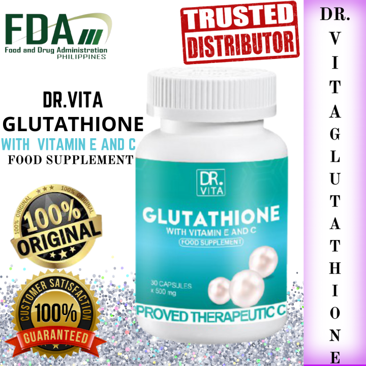 DR. VITA GLUTATHIONE with Vitamin C and E 500 mg x 30 capsule 100% ...