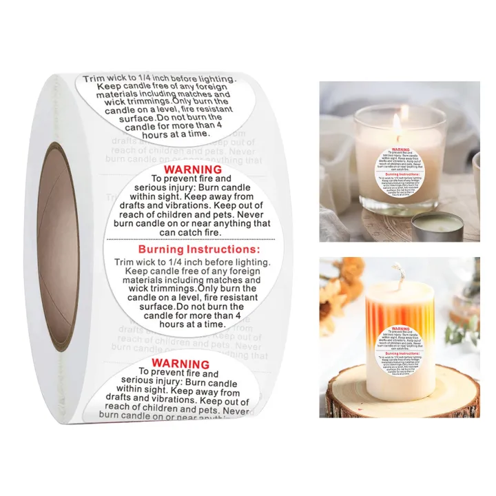 Bolehdeals Pcs Candle Warning Labels With Prohibition Icon Warning Labels For Soy Candles