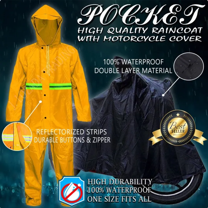 POCKET 2 in 1 Motorcycle Raincoat Set Rider Raincoat plus Motorcycle ...