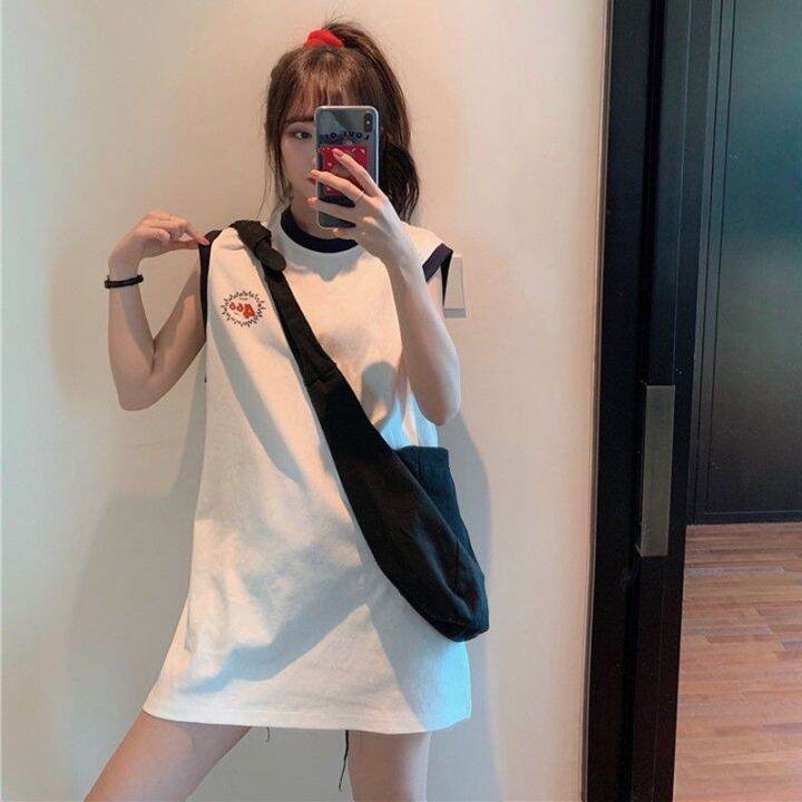 พร้อมส่ง-fashiondress-เสื้อยืดแขนกุดเอาใจสาวเท่เปรี้ยวเก๋ไม่เหมือนใครสาว-ๆ-สายลุยต้องจัด