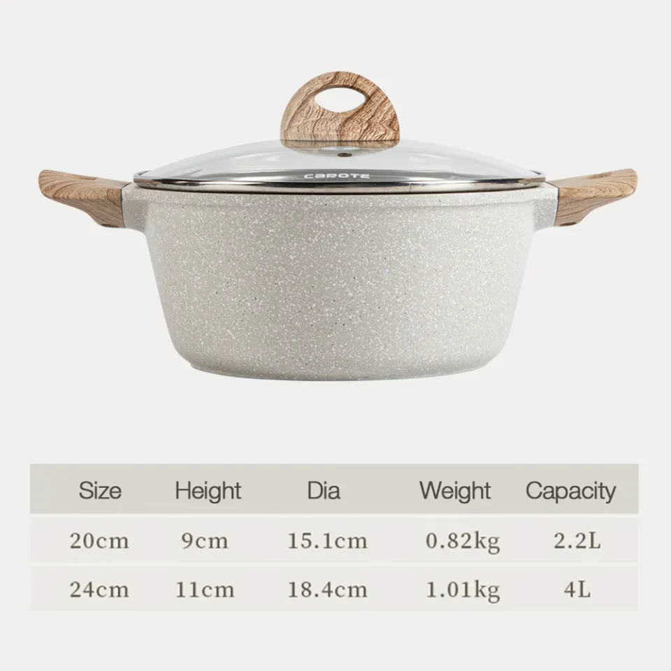 COD】 CAROTE 2024CM Nonstick Stock Pot Soup Pot,Granite Cooking