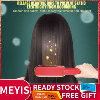 ❂▩◈ Meyishop Negative Ions Anion Hair Straightener Comb Brush Curling Straightening Tool Red