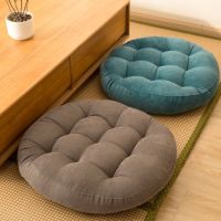 [Yunyun fabric workshop] Thicken Round Cushion Plush สีทึบ Futon Tatami ญี่ปุ่น Pouf หมอนสำหรับนั่งเก้าอี้รถเบาะโซฟานุ่มตกแต่งบ้าน