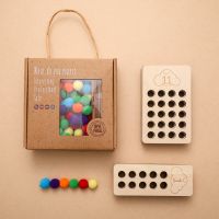One Set Rainbow Digital Tracking Board Montessori Clip Educational Bead Toys Color Sorting Counting Wooden Puzzle Children Gift