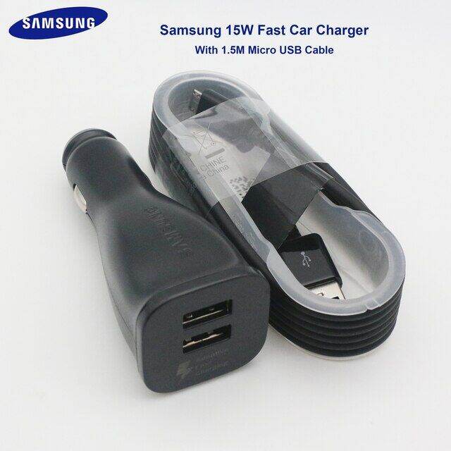 อะแดปเตอร์ที่ชาร์จแบตในรถ-samsung-s7สายเคเบิลไมโคร-usb-รถยนต์ที่รวดเร็ว-s8สำหรับ-galaxy-s9-s10-note-8-9-10-a30-a50-a9s-a70