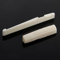 Jay Ivory Buffalo Bone Bridge Saddle And Slotted Nut For 6 String Acoustic Guitar