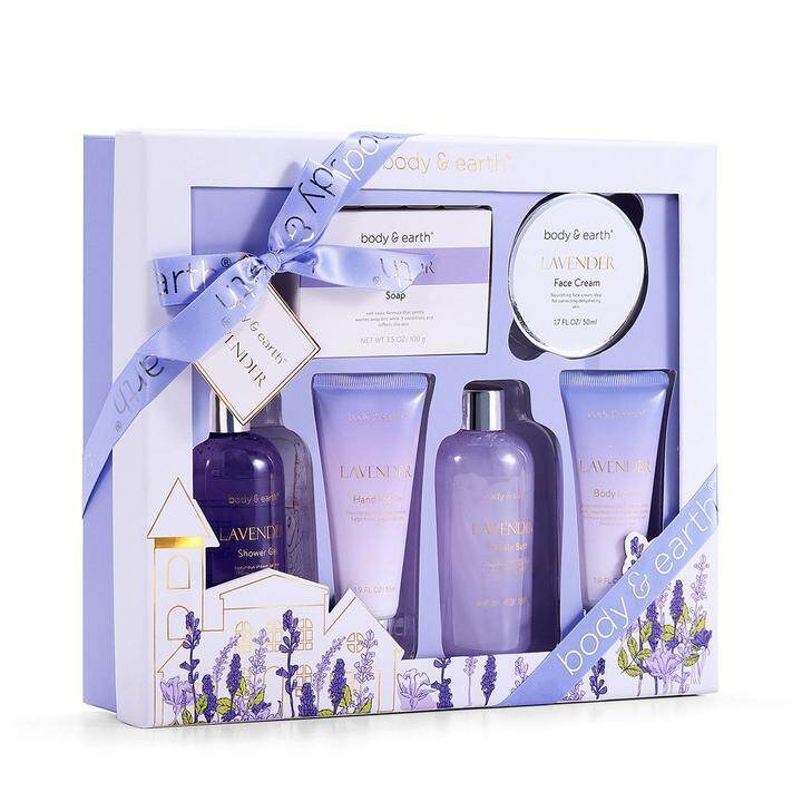 lavender-spa-gift-setชุดของขวัญสปาลาเวนเดอร์-ผลิตภัณฑ์ดูแลผิวกายหน้า