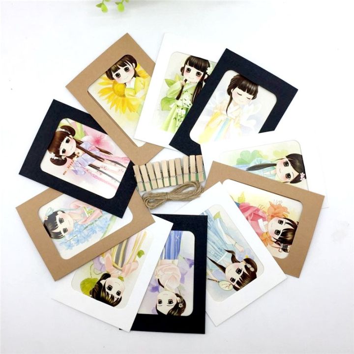 10pcs-diy-wall-photo-film-display-hanging-craft-paper-picture-frames-clips-kit-3-4-5-6-inch-family-marriage-memory-photo-frame