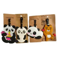 【DT】 hot  Cartoon Panda Bear Luggage Tags Suitcase Holder Travel Accessories ID Addres Silica Gel Portable Label Animal Baggage Tag