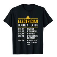 Funny Electrician Hourly Rates Lineman Gift For Electricians T-Shirt Group T Shirts Funny Cotton Men Tops Tees Gift