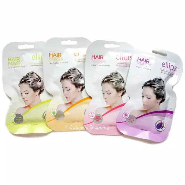 [Ayacosmetik] ELLIPS HAIR MASK with (ProKeratin) sachet 20gr / masker vitamin rambut ellips