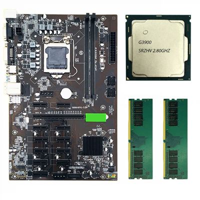 BTC-B250C Mining Motherboard with G3900 CPU+ 2XDDR3 4GB SATA 3.0 Motherboard
