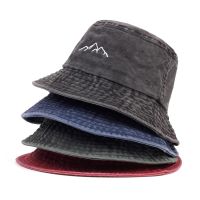 Classic Mountains Embroidery Water Wash Cotton Sun Hat Fashion Men and Women Hip-hop Hat Outdoor Leisure Fishing Fisherman Hats