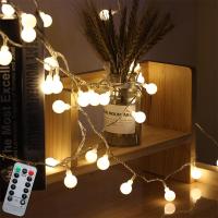 Globe String Lights, 10M 100 LED 5M 50 LED Indoor Outdoor Fairy Lights 8 Modes Waterproof with Remote Control Fairy Lights, 1pc