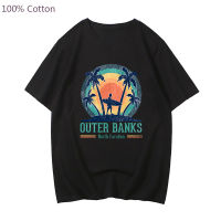 Pogue Life North Carolina การ์ตูนพิมพ์เสื้อยืดด้านนอก Banks OBX เสื้อยืด100 ผ้าฝ้ายแขนสั้นฤดูร้อน Tees สำหรับบุรุษ Cartoon