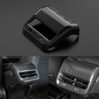 Tesla Model 3/Y 2017-2022 Rear Center Console Air Vent Trim ABS Carbon Fiber Texture AC Vents Cover