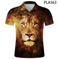 2023 NEW Style 3D Printed Animal Lion Summer Hombre Camisas De Polo Harajuku Men Casual Fashion Short Sleeve Comics Streetwear Shirts RopaNew product，Can be customization