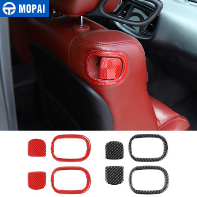 MOPAI Interior Accessories Carbon Fiber Car Seat Back Switch Decoration Cover Stickers for Dodge Challenger 2015-