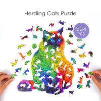 Wooden Puzzle Animals Herding Cats Puzzle Toy difficulty Unique Irregular Shape Jigsaw Puzzle For s Kids Fidget Toys gift