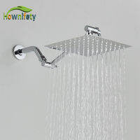 Hownifety Chrome Shower Heads 8/10/12 Inch Rain Water-saving Top Spray Wall Mount Fold Shower Arm Extend Freedomly Bathroom Head Showerheads