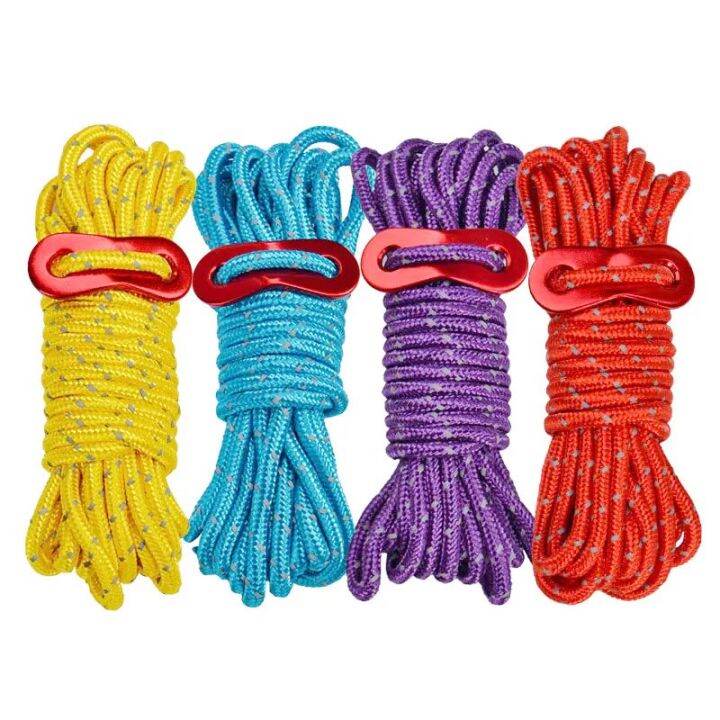 4 Meter Nylon Reflective Paracord Wind Rope Flysheet Tarp Hammock Tent