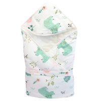◑▪ Newborn Baby Blankets Muslin Baby Sleeping Bag Cotton Baby Stuff Envelope Blanket Cartoon Newborn Swaddle Blanket Wrap Bed Quilt