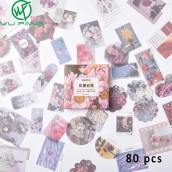Bộ 80 tấm hình dán giấy dễ thương đa mục đích làm quà tặng trang trí túi sổ lưu niệm diy WU FANG - INTL