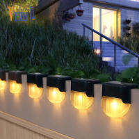 Vimite 4PCS Led Solar Step Light Outdoor Waterproof Automatic Sensor Garden Light Stair Light Wall Lamp for House Patio Pathway Yard Christmas Decoration Landscape Lighting