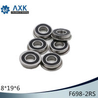 F698-2RS Bearing 8x19x6mm ( 10 PCS ) ABEC-1 Miniature Flanged F698RS Ball Bearings RF-1980DD