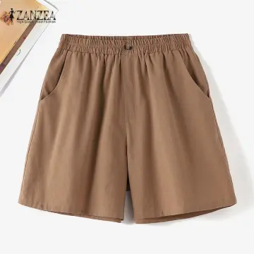 MOMONACO ZANZEA Korean Style Women's Pants Business Casual Pleated Shorts  Fashion Loose Solid Short Pants #10